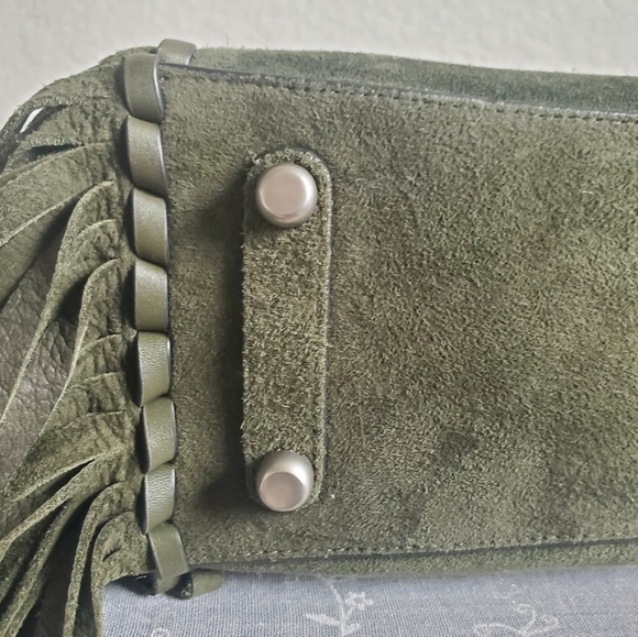 Coach Rogue 30 Suede With Fringe In Fern - Picture 8 of 14